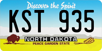 ND license plate KST935
