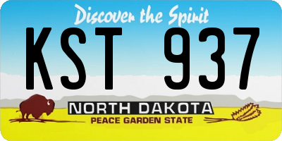 ND license plate KST937