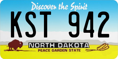 ND license plate KST942