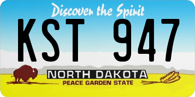 ND license plate KST947
