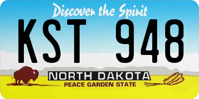 ND license plate KST948