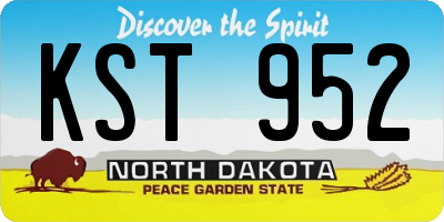 ND license plate KST952