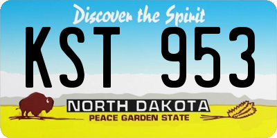 ND license plate KST953