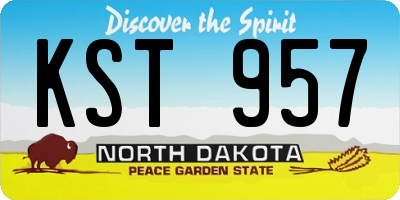 ND license plate KST957