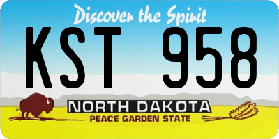 ND license plate KST958