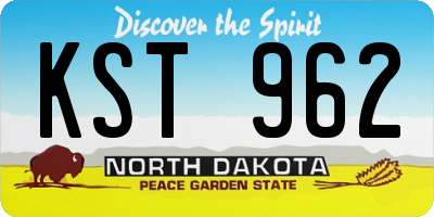 ND license plate KST962