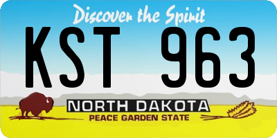 ND license plate KST963