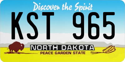 ND license plate KST965