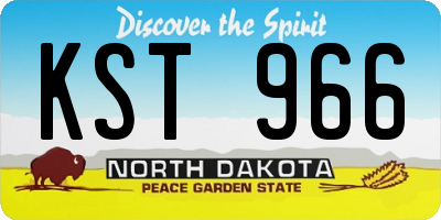 ND license plate KST966