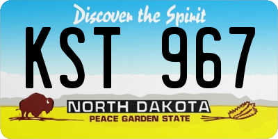 ND license plate KST967