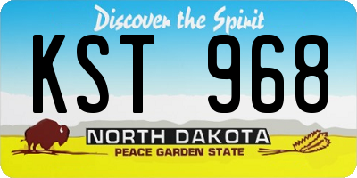 ND license plate KST968