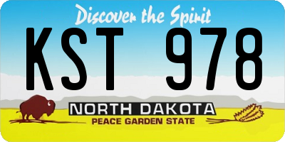 ND license plate KST978