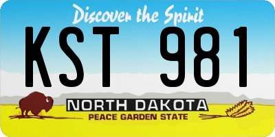 ND license plate KST981