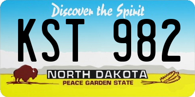 ND license plate KST982