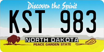 ND license plate KST983