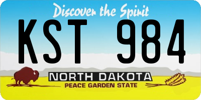 ND license plate KST984