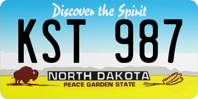 ND license plate KST987