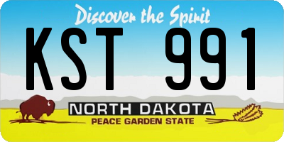 ND license plate KST991