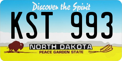 ND license plate KST993
