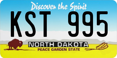 ND license plate KST995