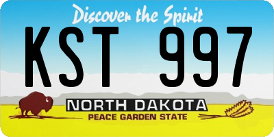 ND license plate KST997