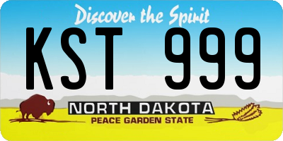 ND license plate KST999