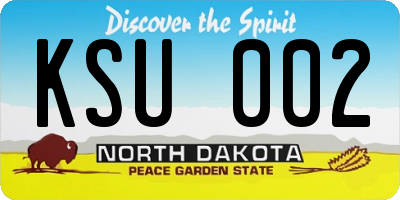 ND license plate KSU002