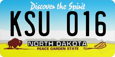 ND license plate KSU016