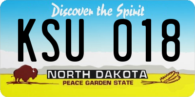 ND license plate KSU018