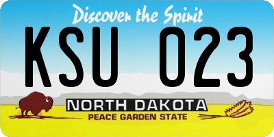 ND license plate KSU023