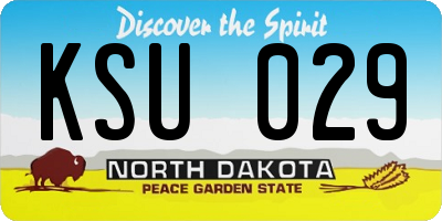 ND license plate KSU029