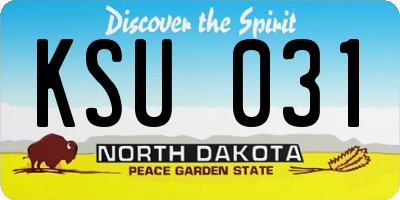ND license plate KSU031