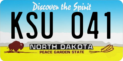 ND license plate KSU041