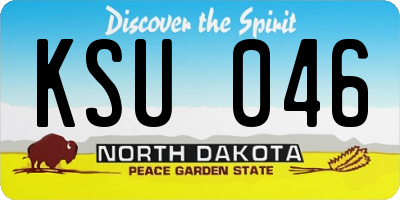 ND license plate KSU046