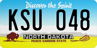 ND license plate KSU048