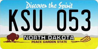 ND license plate KSU053