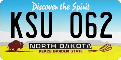 ND license plate KSU062