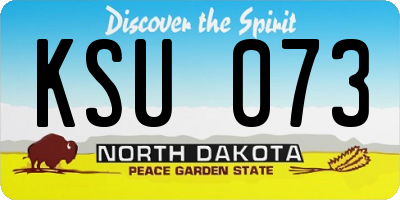 ND license plate KSU073