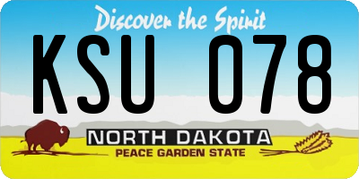 ND license plate KSU078