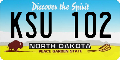 ND license plate KSU102