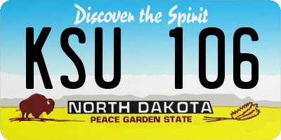 ND license plate KSU106