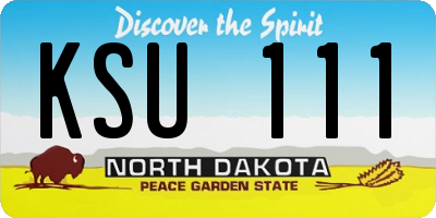 ND license plate KSU111