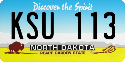 ND license plate KSU113