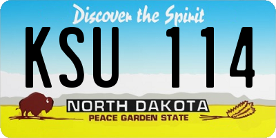 ND license plate KSU114