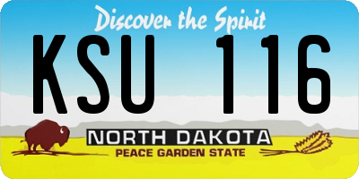 ND license plate KSU116