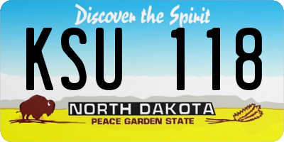 ND license plate KSU118