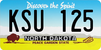 ND license plate KSU125