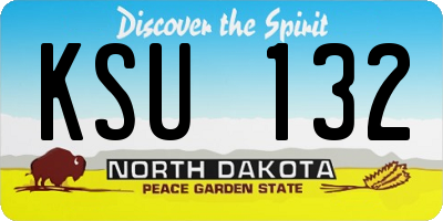 ND license plate KSU132