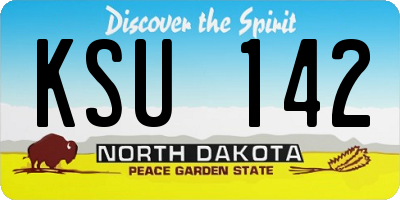 ND license plate KSU142