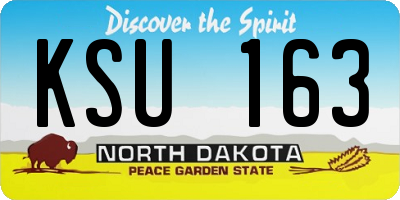 ND license plate KSU163